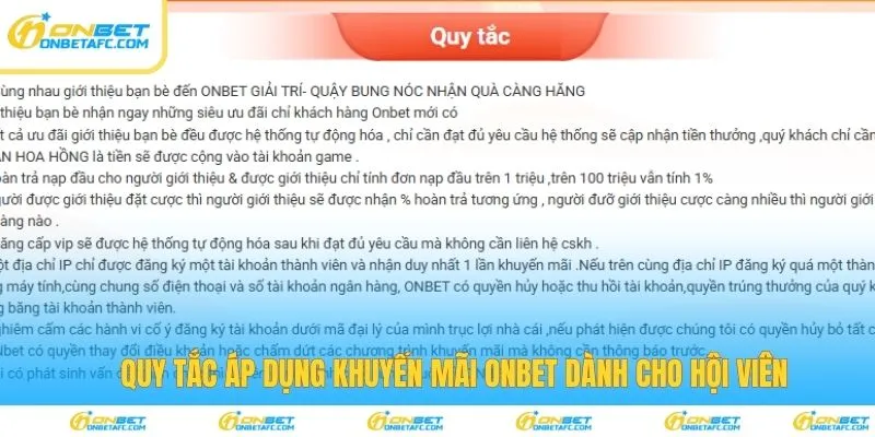 Quy tắc áp dụng khuyến mãi dành cho hội viên